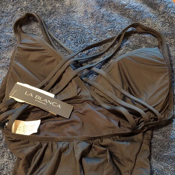 NWT La Blanca Tummy Control Swimsuit Ladies Sz 4 - Picture 4 of 5